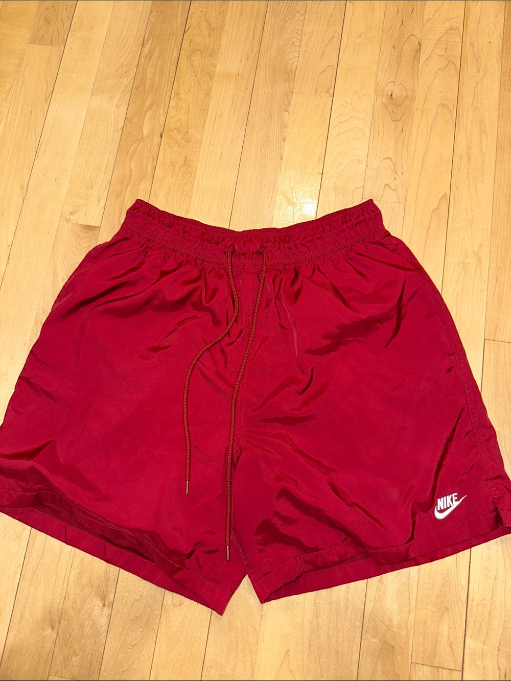 Nike Men’s Crimson Athletic Shorts with White Logo